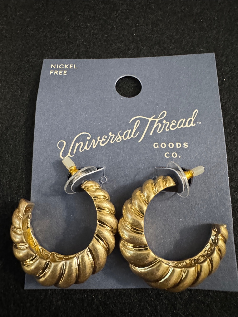 Universal Thread Sculpted Gold Hoop Earrings